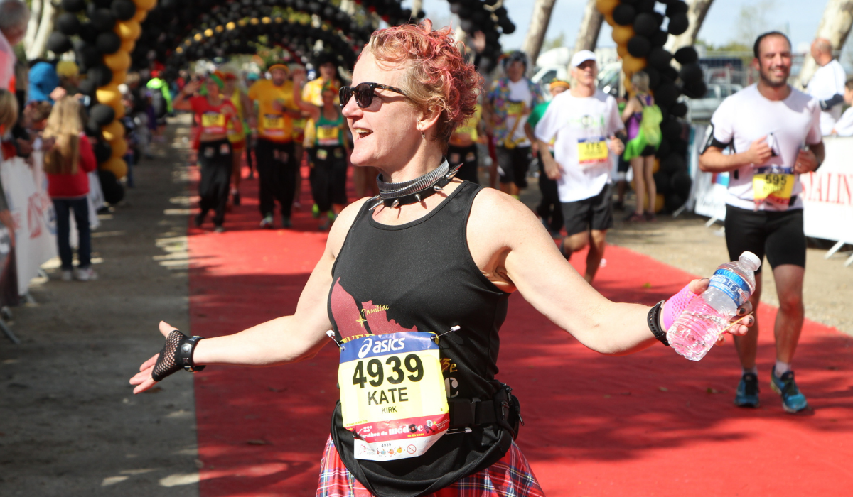 Kate at Medoc Marathon finish